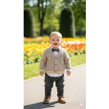 Gültekin Bebe Iggy Örgü Hırkalı Papyonlu 3 Lü Erkek Takım 6-24 AYLIK-126019627 - Bej