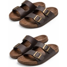 Madam Gold Yumuşak Deri Topuk Dikeni Önleyici Ortopedik Hafif Taban Erkek Terliği