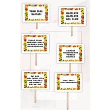 43 Cici Süsler Organizasyon Yerli Malı Pankartları Çubuklu  Yerli Malı Haftası Için A5 Karton