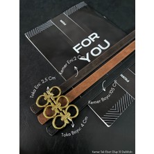 Fiori 3'lü Birleşik Yuvarlak Tokalı Kadın Kemeri, Pantolon Kemeri, Ceket Kemeri, Elbise Kemeri