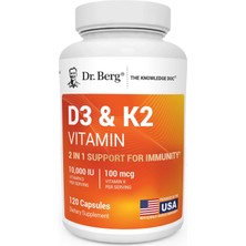 D3 & K2 Vitamin ┃10.000 Iu Vitamin D ┃100 Mcg Vitamin K ┃120 Caps.
