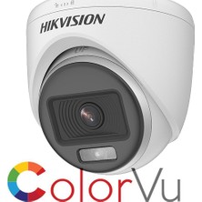 Hikvision Hıkvısıon (DS-2CE70DF0T-PF) 2mp 2.8mm Gece GÖR.1080P Hd-Tvı Colorvu Plastik DOME-20MT.KAMERA