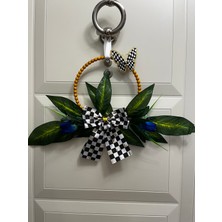 Mackenzie Desenli Kurdele Damalı Kelebek Boncuk Görünümlü Kapı Süsü