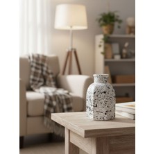 Taş Tozu Vernikli Benek Desenli Mini Vazo