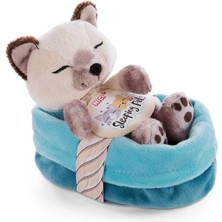 47893 Soft Basket 12 cm – Sleeping Pets Cuddly Toy Siamese Cats For Girls, Boys & Babies – Fluffy Stuffed Cuddle, Play & Sleep With – Cosy Plush Animals, Paws, Beige