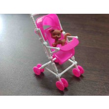 Puset Pembe Kedili Mini Bebek Arabası