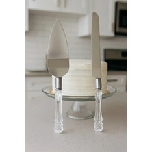  2 parça pasta servis seti servis bıçağı ve spatula
