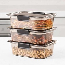 3'lü Kuru Gıda Erzak Saklama Kabı - Meyve & Sebze Saklama Kabı Seti - Kapaklı Beslenme Kabı 900ML*3