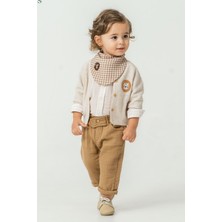 Miniğimin Cicileri Minigimin Cicileri Süzüne Aslan Nakışlı Triko Hırka 4'lü Erkek Bebek Takım - Bej