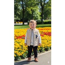 Gültekin Bebe Hippıl Yelekli Çizgili Erkek Üçlü Takım 2-5 YAŞ-7061788 - Bej