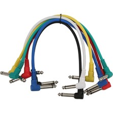 Gitar Yama Kablosu, 6 Adet Efekt Kablosu Renk Korumalı Gürültü Azaltma Pedalı Patch Kabloları Elektro Gitar Bas Için