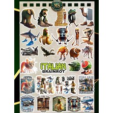 Brainrot Sticker Seti – 28 Parça | Tralalero Tralala, Bombardiro Crocodilo, Boneca Ambalabu | Komik Karakter Çıkartmalar – 3-5 cm Suya Dayanıklı