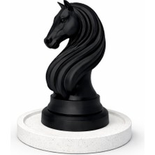 Siyah At Figürü Dekoratif Biblo – Şövalye Atı Satranç Temalı Masaüstü Obje (Modern Tasarım)