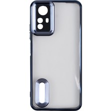 Tekno Grup Redmi Note 12S Kılıf Kamera Korumalı Logo Gösteren Zore Omega Kapak - Lacivert
