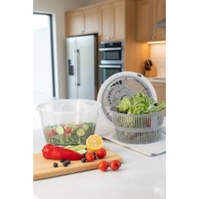 Buclee Pratik Sebze Kurutucu ve Salat Hazırlayıcı - 4.5 Litre Geniş Hazneli Gri