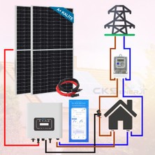Cks Enerji Şebeke Destekli On-Grid Solar Güneş Enerji Sistemi 10KW Monofaze (6.6kwh)