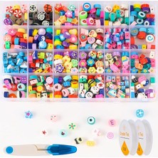 480 Adet Boncuk Bileklik Kız Çocuk Renkli ve Sevimli Kil Boncuk Boncuk Kiti Bilezikler, Kolyeler, Küpeler, Kendin Yap El Sanatları Için