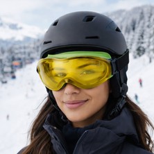 Badem10 Bellasimo Kayak Snowboard Gözlüğü Buğulanmaz Değiştirilebilir Sarı Camlı Antifog Kar Gözlük