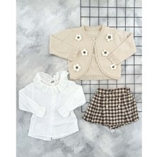 Gültekin Bebe Lumia Ekose Etekli Papatya Trikolu Takım 2-5 YAŞ-4112440 - Kahverengi