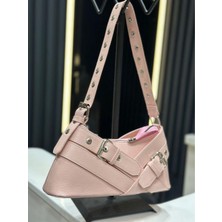 Kadın Prag Model Kemer Detaylı Deri El ve Omuz Çantası