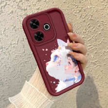 HONTINGA Xiaomi Redmi 13 ile Uyumlu Kılıfı Düşüme Önleyici Basitlik Anti Düşme Kamera Korumali Güzel Şeyler Bordo Desen Yumuşak Silikon Telefon Kılıfı Kadın ve Erkek Için Uygundur K2-7151