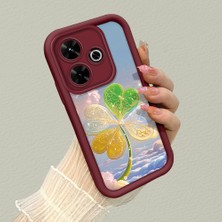 HONTINGA Xiaomi Redmi 13 4g ile Uyumlu Kılıfı Düşüme Önleyici Basitlik Anti Düşme Kamera Korumali Güzel Şeyler Bordo Desen Yumuşak Silikon Telefon Kılıfı Kadın ve Erkek Için Uygundur K2-7151