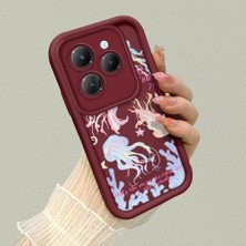 HONTINGA Infinix Hot 40 ile Uyumlu Kılıfı Düşüme Önleyici Basitlik Anti Düşme Kamera Korumali Manet Bordo Desen Yumuşak Silikon Telefon Kılıfı Kadın ve Erkek Için Uygundur K2-7148