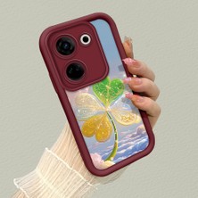 HONTINGA Tecno Camon 20 ile Uyumlu Kılıfı Düşüme Önleyici Basitlik Anti Düşme Kamera Korumali Güzel Şeyler Bordo Desen Yumuşak Silikon Telefon Kılıfı Kadın ve Erkek Için Uygundur K2-7151