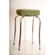 Berawond 3 Adet Yeşil Silinebilir Kumaş Profil Tabure Metal Tabure Mutfak Taburesi Kalın Tabure