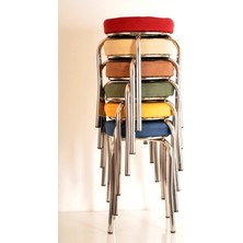 Berawond 6 Adet Renkli Tay Tüyü-2 Ahtapot Tabure Mutfak Taburesi Demir Tabure