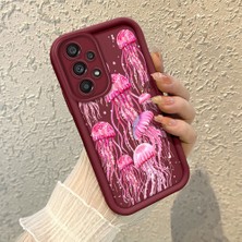 HONTINGA Samsung Galaxy A73 ile Uyumlu Kılıfı Düşüme Önleyici Basitlik Anti Düşme Kamera Korumali Manet Bordo Desen Yumuşak Silikon Telefon Kılıfı Kadın ve Erkek Için Uygundur K2-7148