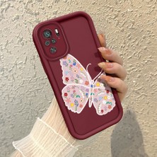 HONTINGA Xiaomi Redmi Note 10S ile Uyumlu Kılıfı Düşüme Önleyici Basitlik Anti Düşme Kamera Korumali Kalem Çizimi Bordo Desen Yumuşak Silikon Telefon Kılıfı Kadın ve Erkek Için Uygundur K2-7149