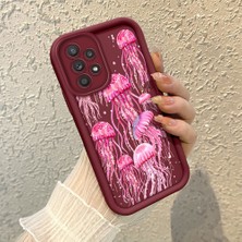 HONTINGA Samsung Galaxy A52 ile Uyumlu Kılıfı Düşüme Önleyici Basitlik Anti Düşme Kamera Korumali Manet Bordo Desen Yumuşak Silikon Telefon Kılıfı Kadın ve Erkek Için Uygundur K2-7148