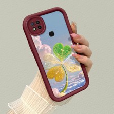 HONTINGA Xiaomi Redmi 10A ile Uyumlu Kılıfı Düşüme Önleyici Basitlik Anti Düşme Kamera Korumali Güzel Şeyler Bordo Desen Yumuşak Silikon Telefon Kılıfı Kadın ve Erkek Için Uygundur K2-7151