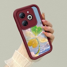 HONTINGA Tecno Spark Go 2024 ile Uyumlu Kılıfı Düşüme Önleyici Basitlik Anti Düşme Kamera Korumali Güzel Şeyler Bordo Desen Yumuşak Silikon Telefon Kılıfı Kadın ve Erkek Için Uygundur K2-7151