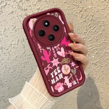 HONTINGA Xiaomi Redmi 14C 4g ile Uyumlu Kılıfı Düşüme Önleyici Basitlik Anti Düşme Kamera Korumali Sanat Çizimi Bordo Desen Yumuşak Silikon Telefon Kılıfı Kadın ve Erkek Için Uygundur K2-7134
