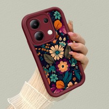 HONTINGA Xiaomi Redmi Note 13 4g ile Uyumlu Kılıfı Düşüme Önleyici Basitlik Anti Düşme Kamera Korumali Sanat Çizimi Bordo Desen Yumuşak Silikon Telefon Kılıfı Kadın ve Erkek Için Uygundur K2-7134