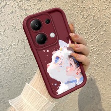 HONTINGA Xiaomi Redmi Note 14S ile Uyumlu Kılıfı Düşüme Önleyici Basitlik Anti Düşme Kamera Korumali Güzel Şeyler Bordo Desen Yumuşak Silikon Telefon Kılıfı Kadın ve Erkek Için Uygundur K2-7151