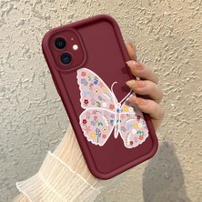 HONTINGA iPhone 11 ile Uyumlu Kılıfı Düşüme Önleyici Basitlik Anti Düşme Kamera Korumali Kalem Çizimi Bordo Desen Yumuşak Silikon Telefon Kılıfı Kadın ve Erkek Için Uygundur K2-7149