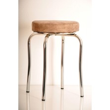 Berawond 3 Adet Kahverengi Silinebilir Kumaş Profil Tabure Metal Tabure Mutfak Taburesi Kalın Tabure