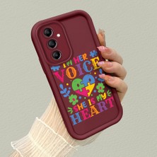 HONTINGA Samsung Galaxy A14 ile Uyumlu Kılıfı Düşüme Önleyici Basitlik Anti Düşme Kamera Korumali Çiçek Bordo Desen Yumuşak Silikon Telefon Kılıfı Kadın ve Erkek Için Uygundur K2-7152