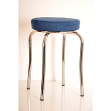 Berawond 8 Adet Mavi Tay Tüyü Profil Tabure Metal Tabure Mutfak Taburesi Kalın Tabure