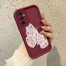 HONTINGA Samsung Galaxy M23 ile Uyumlu Kılıfı Düşüme Önleyici Basitlik Anti Düşme Kamera Korumali Kalem Çizimi Bordo Desen Yumuşak Silikon Telefon Kılıfı Kadın ve Erkek Için Uygundur K2-7149
