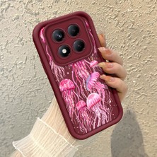 HONTINGA Xiaomi Redmi Note 14 Pro ile Uyumlu Kılıfı Düşüme Önleyici Basitlik Anti Düşme Kamera Korumali Manet Bordo Desen Yumuşak Silikon Telefon Kılıfı Kadın ve Erkek Için Uygundur K2-7148