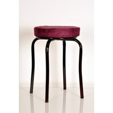 Berawond 4 Adet Mor Silinebilir Kumaş Bordo Profil Ahtapot Tabure Metal Tabure Mutfak Taburesi