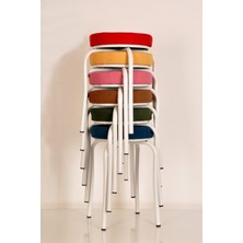 Berawond 6 Adet Tay Tüyü Renkli Beyaz Profil Tabure Ahtapot Tabure Mutfak Taburesi Demir Tabure