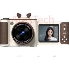 AteşTech Çocuklar Için Profesyonel Dijital Fotoğraf Makinesi Kamera – 48MP | 1080P Hd | Flip Ekranlı | 8x Zoom | Selfie Kamera