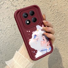 HONTINGA Xiaomi Redmi Note 14 Pro ile Uyumlu Kılıfı Düşüme Önleyici Basitlik Anti Düşme Kamera Korumali Güzel Şeyler Bordo Desen Yumuşak Silikon Telefon Kılıfı Kadın ve Erkek Için Uygundur K2-7151