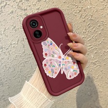 HONTINGA Tecno Camon 19 Neo ile Uyumlu Kılıfı Düşüme Önleyici Basitlik Anti Düşme Kamera Korumali Kalem Çizimi Bordo Desen Yumuşak Silikon Telefon Kılıfı Kadın ve Erkek Için Uygundur K2-7149