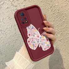 HONTINGA Xiaomi Redmi Note 11 Pro 4g ile Uyumlu Kılıfı Düşüme Önleyici Basitlik Anti Düşme Kamera Korumali Kalem Çizimi Bordo Desen Yumuşak Silikon Telefon Kılıfı Kadın ve Erkek Için Uygundur K2-7149
